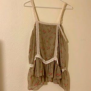 Beautiful floral and lace top. Free People